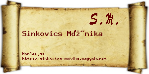 Sinkovics Mónika névjegykártya
