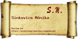 Sinkovics Mónika névjegykártya