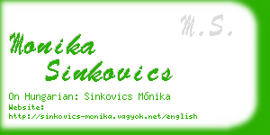 monika sinkovics business card