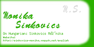 monika sinkovics business card